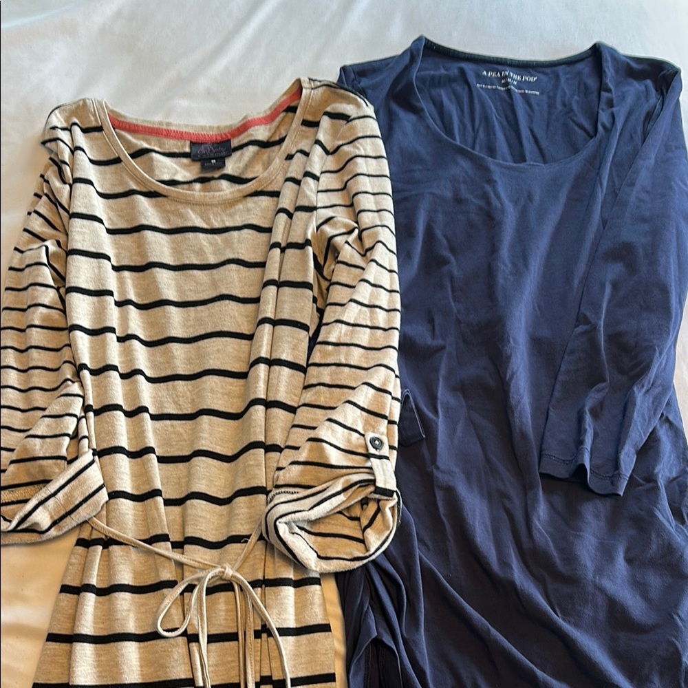 A Pea in the Pod  Solid Blouse and oh baby maternity shirts. Size medium.